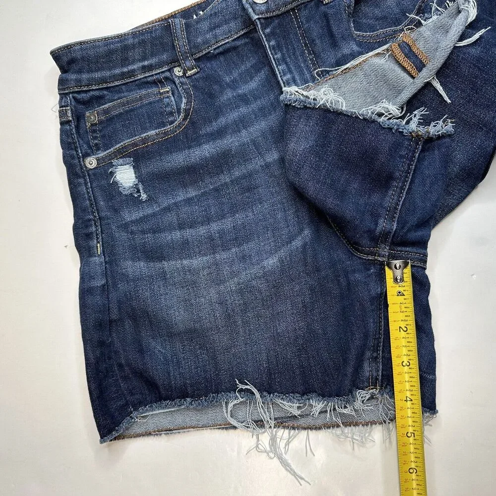 American Eagle Shorts Super Hi-Rise Shortie 8 Next Level Denim Jean Distress
